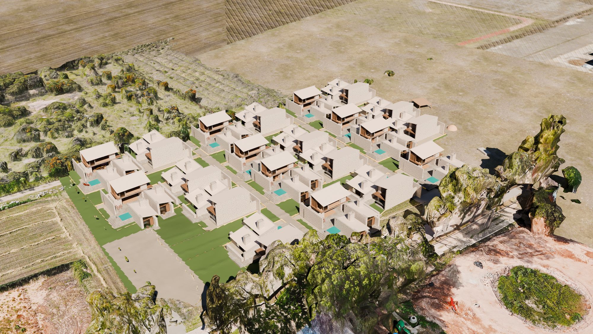 Acomodo preliminar de las villas